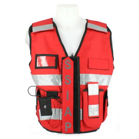 Gilet haute visibilité SSIAP rouge - VVS